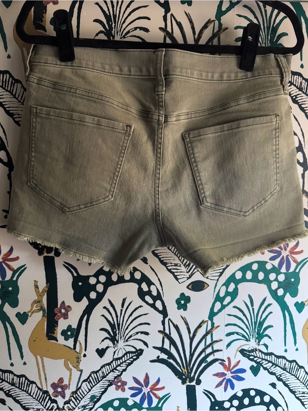 Old Navy Olive Green Denim Cutoff Shorts - Picture 2 of 3